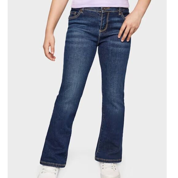 The Children's Place Girls' Jeans Size 12 Slim Bootcut Dark Wash Denim - Picture 1 of 8